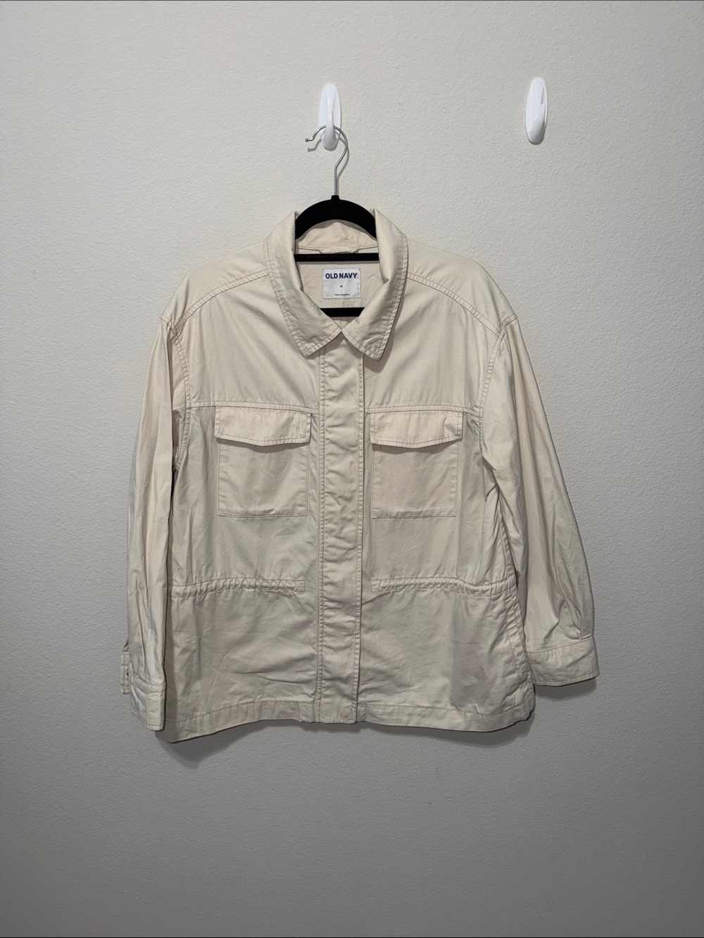 Old Navy Light Cream Utility Jacket with Flap Pockets